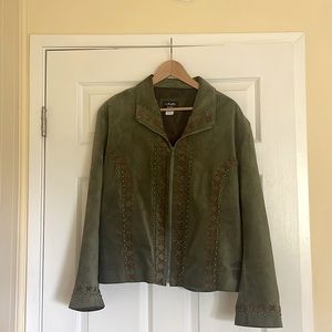Vintage Leather(suede) Jacket from Arella Size XL dark green